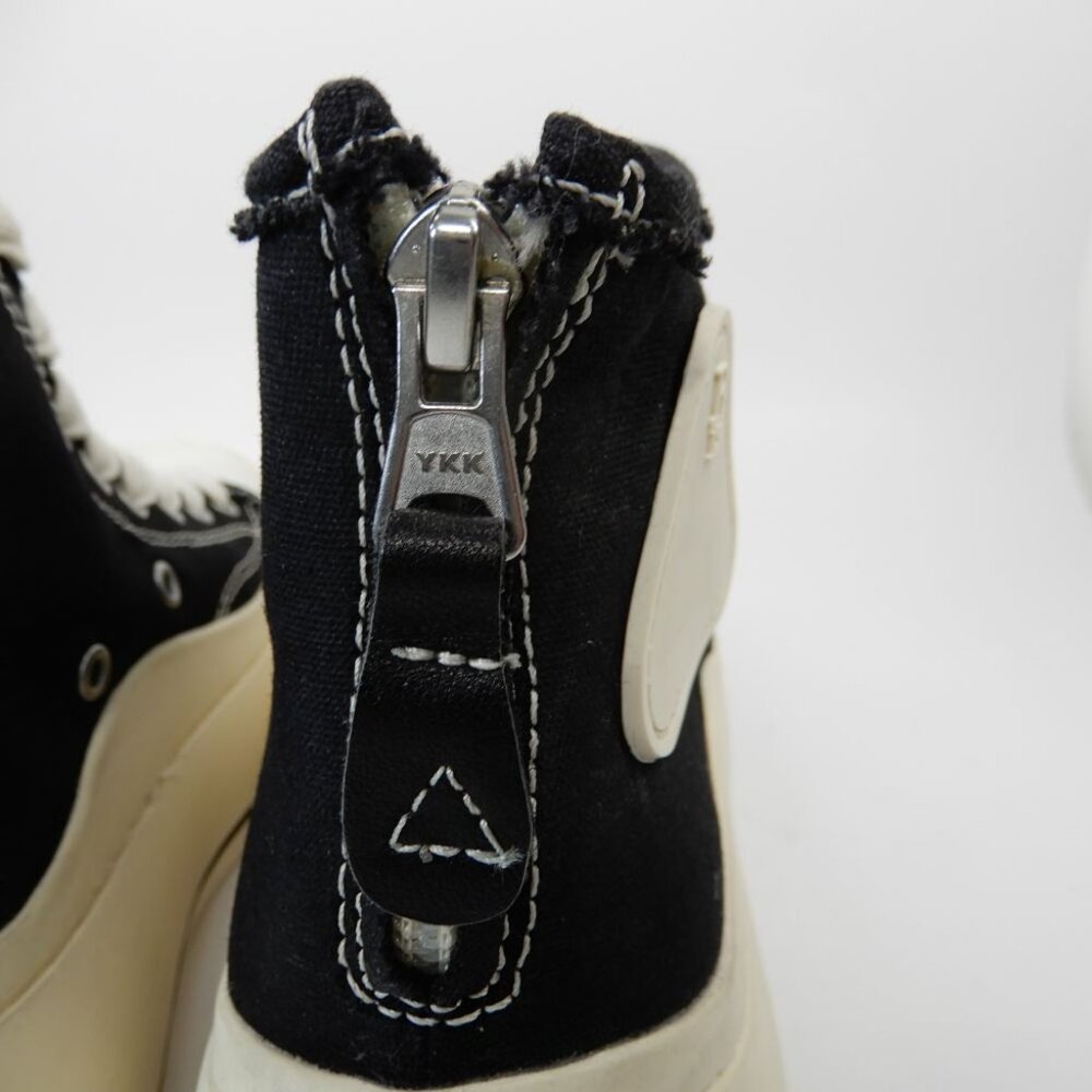 R13 Kurt High Top Platform Sneakers Size 5 Black Canvas Lace-Up Zip NEW $495 - Picture 11 of 16